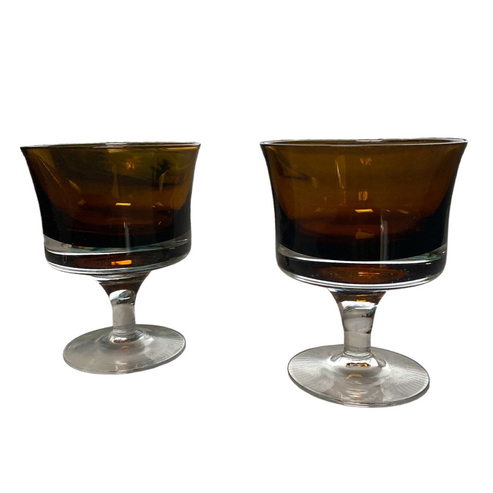 Vintage Brown Glass Cocktail Glasses